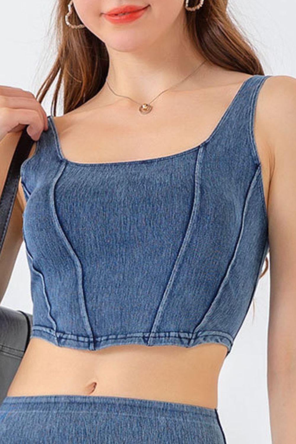 Cropped Denim Tank