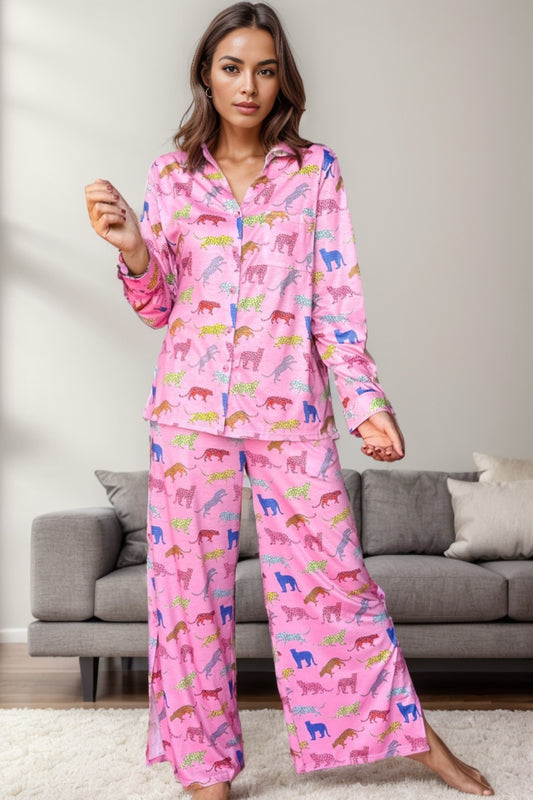 Crazy Animal Top and Pants PJ Set