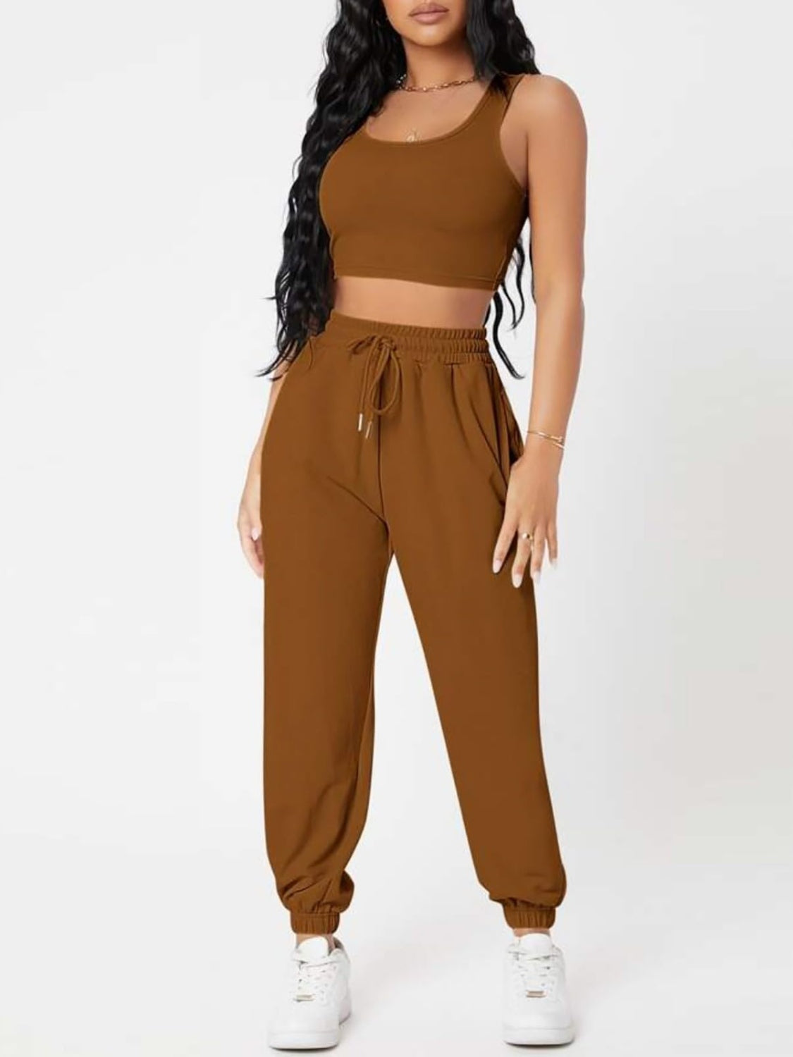 Activewear Top and Drawstring Joggers Set