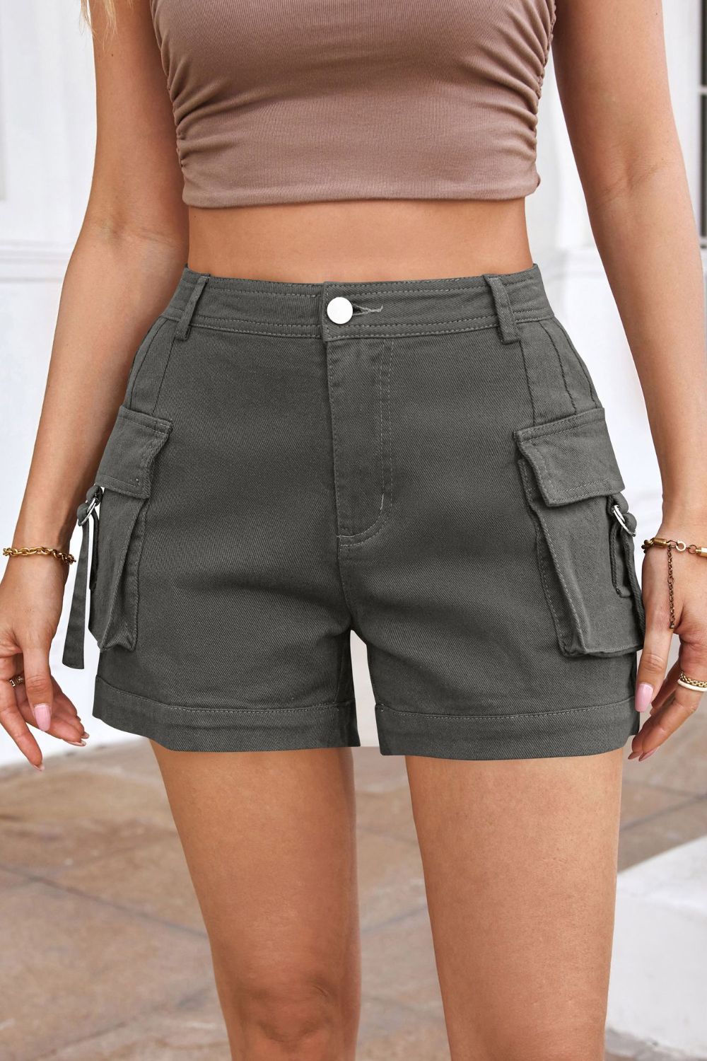 High Waisted Adorable Cargo Shorts