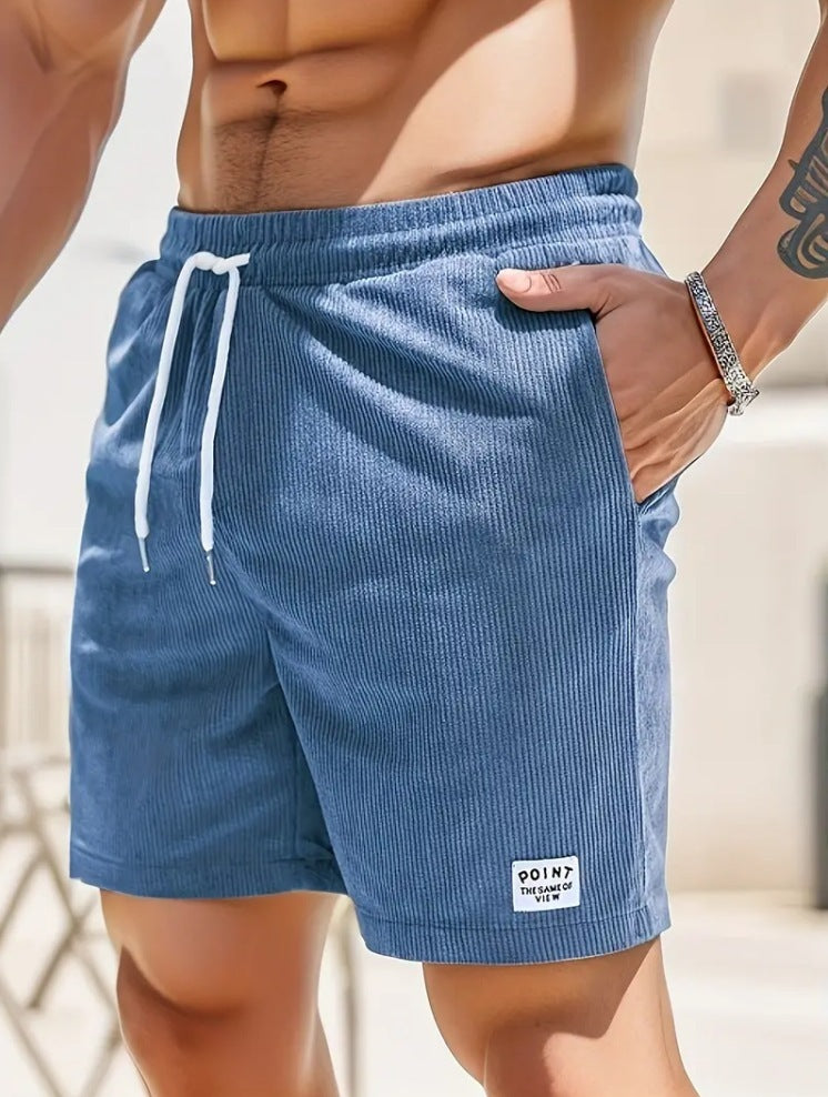 Lace-up Drawstring Corduroy Sports Short