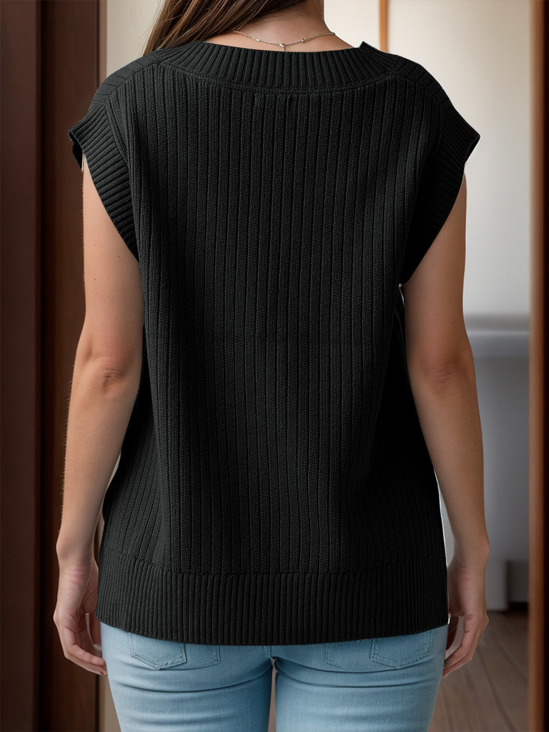 V-Neck Knit Vest