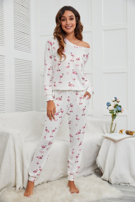 Flamingo Top and Pants PJ Set