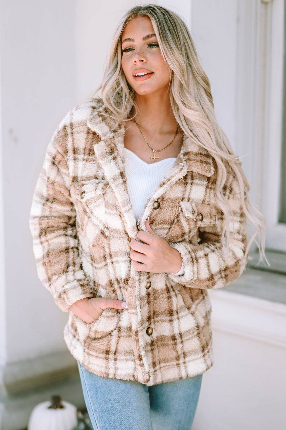 Plaid Collared Jacket