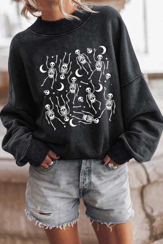 Simple Skeleton Graphic Sweatshirt