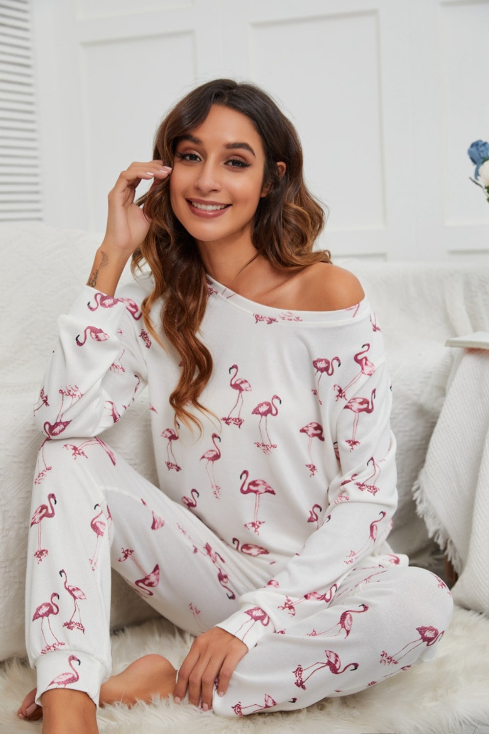 Flamingo Top and Pants PJ Set