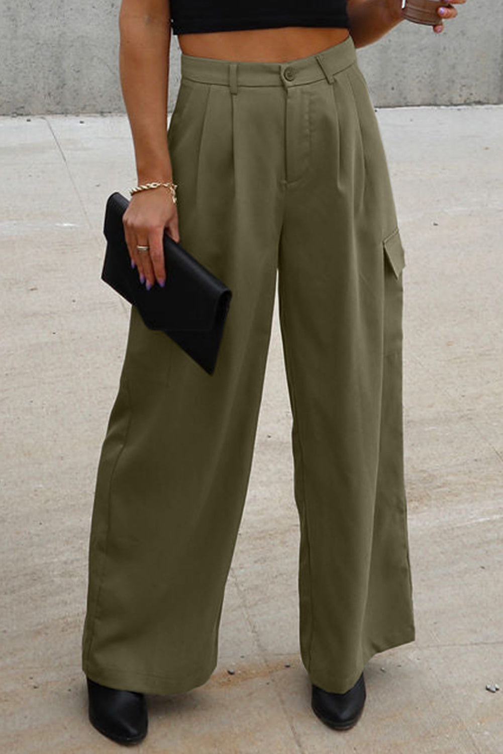 Pleated Wide Leg Buisness Casual Pants