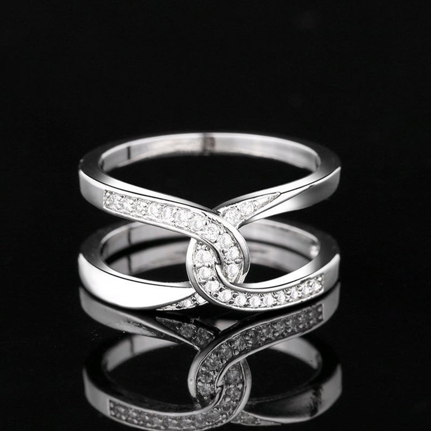 Entwined Double-layered Silver Ring