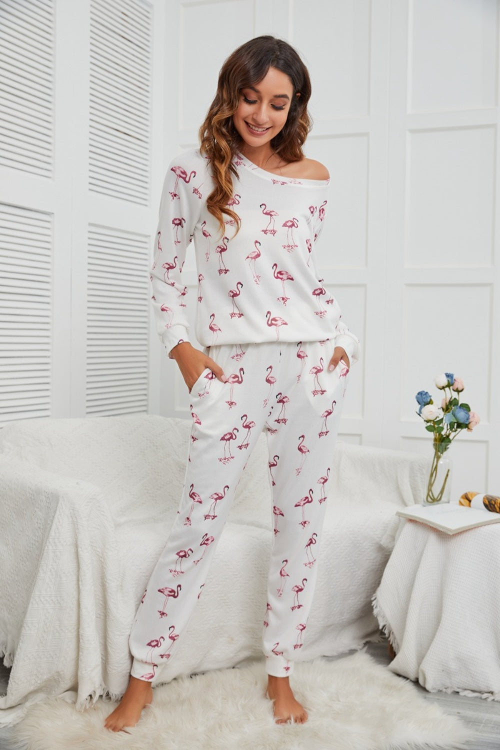 Flamingo Top and Pants PJ Set