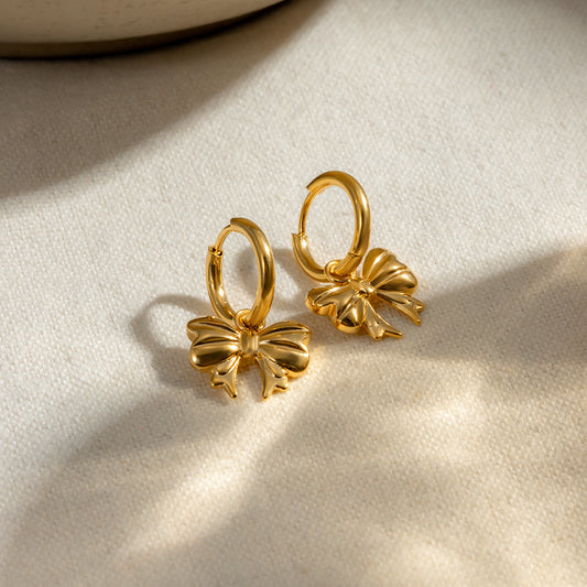 Coquette Gold Bow Earrings