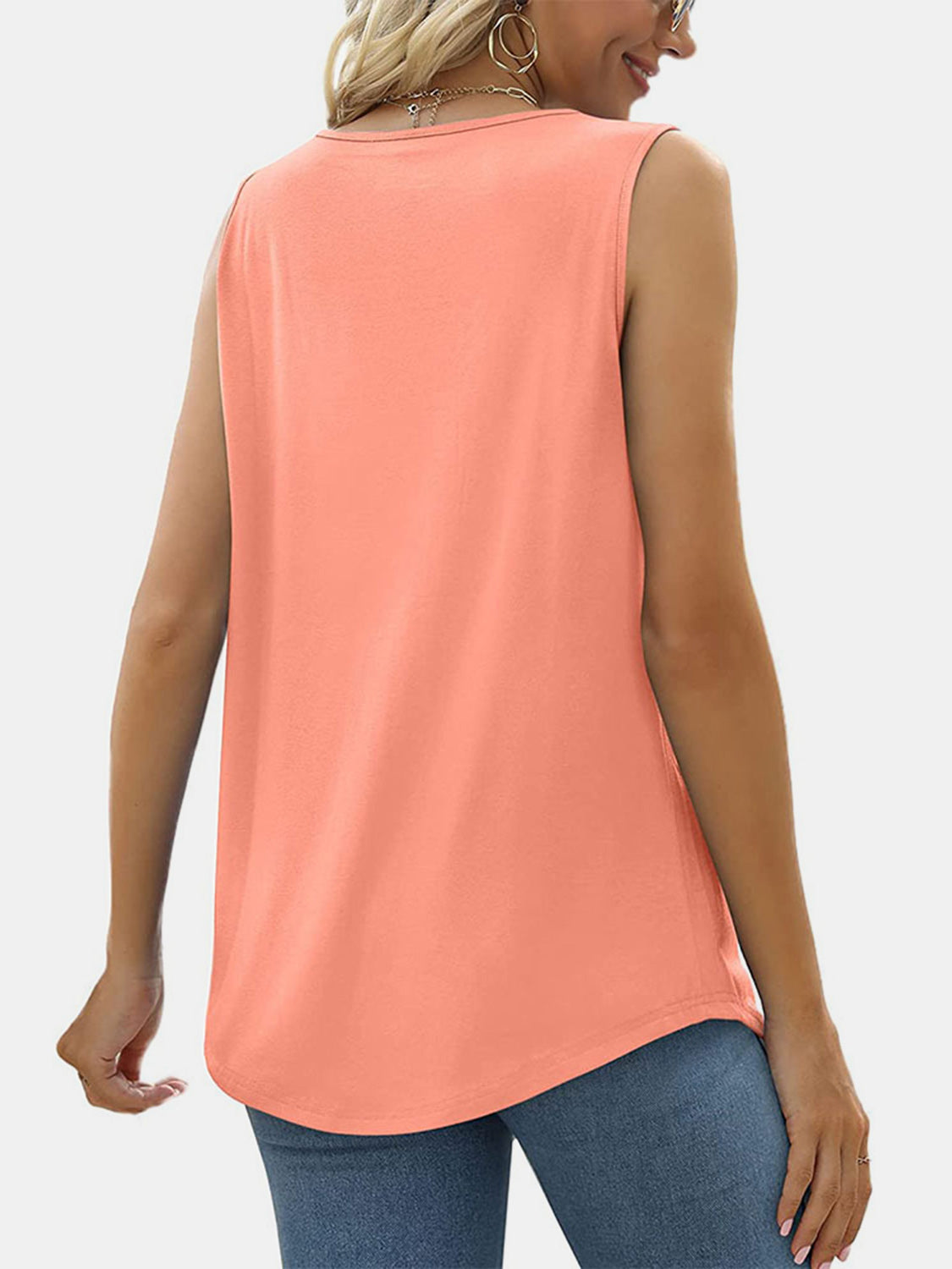 Pleated Square Neck Tank