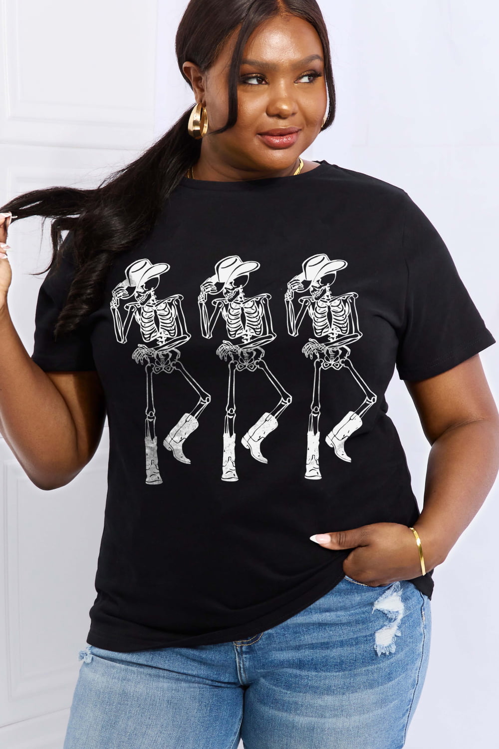 Triple Threat Skeletons Graphic Cotton Tee