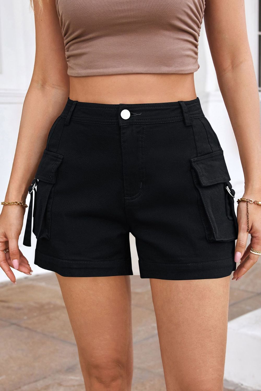 High Waisted Adorable Cargo Shorts