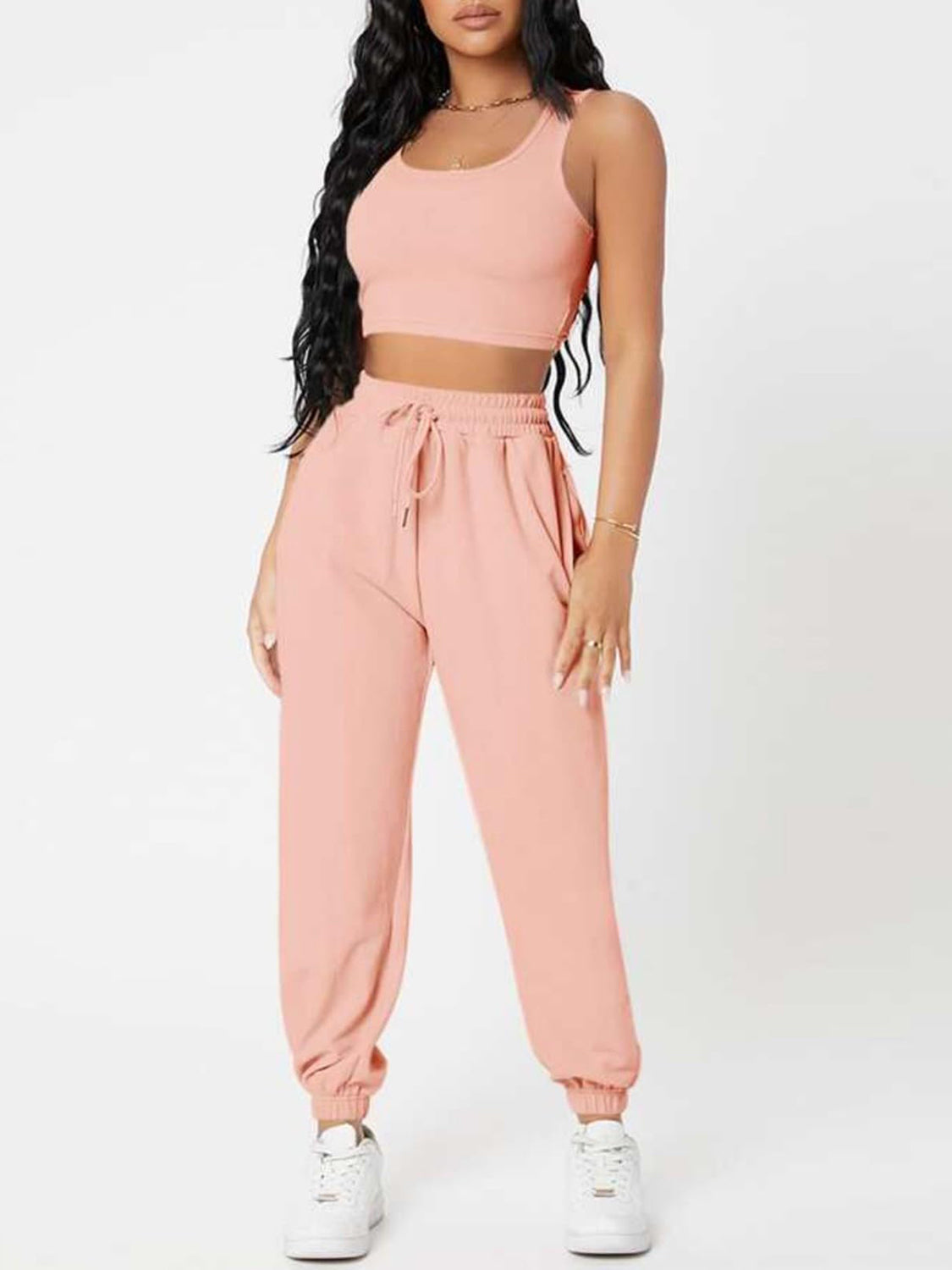 Activewear Top and Drawstring Joggers Set