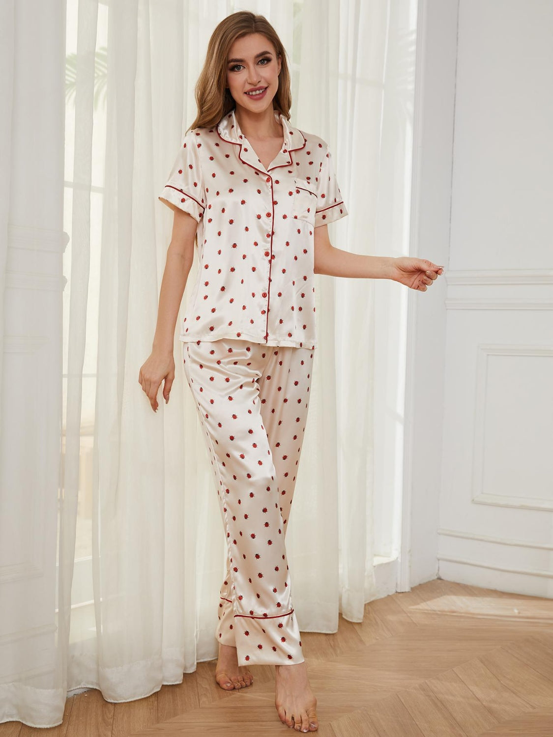 Polka dot Top and Pants PJ Set