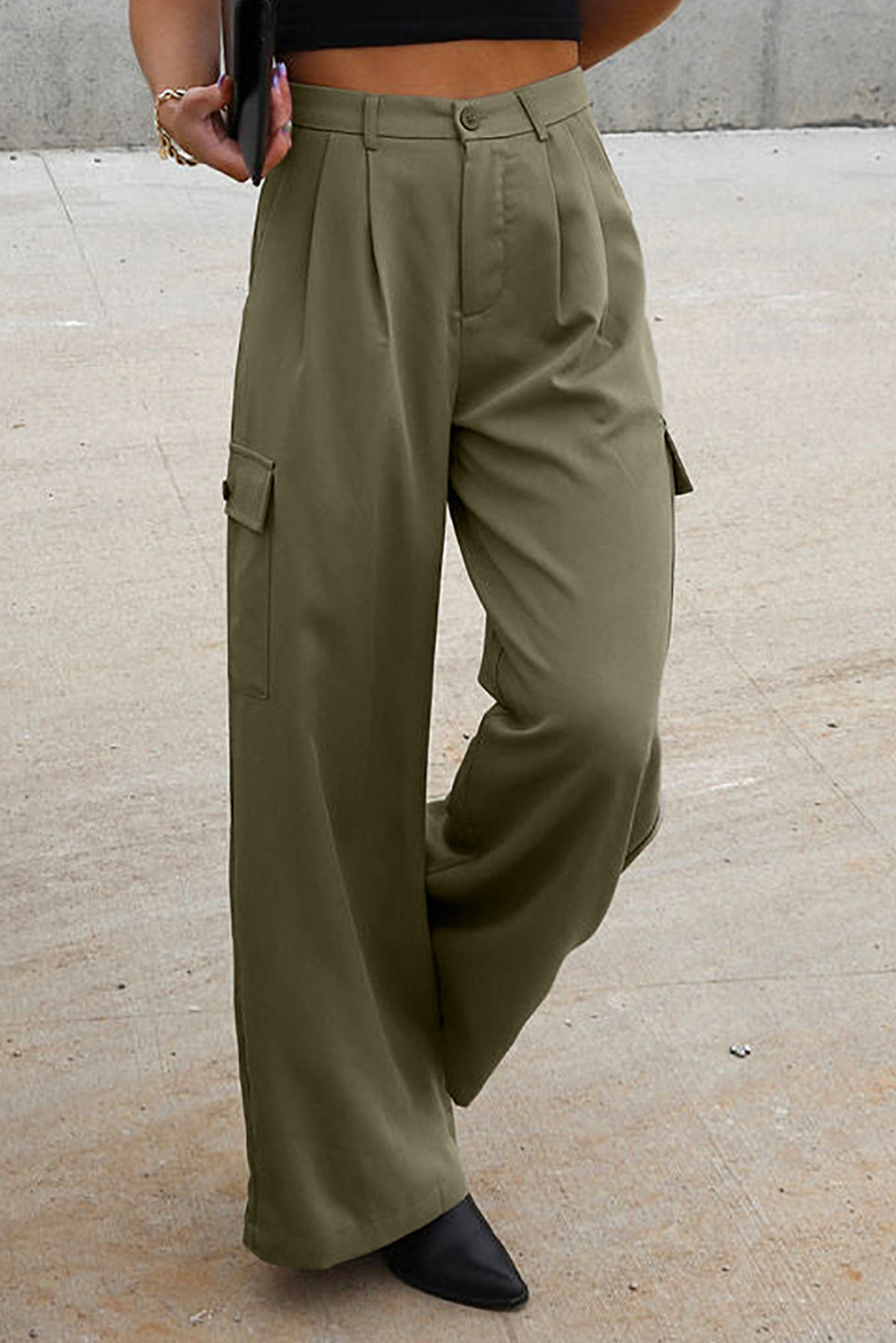 Pleated Wide Leg Buisness Casual Pants