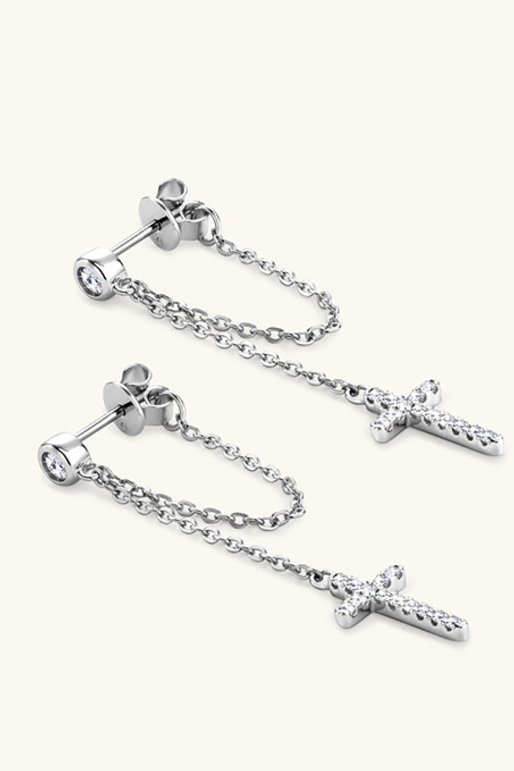 Cross Chain Earrings