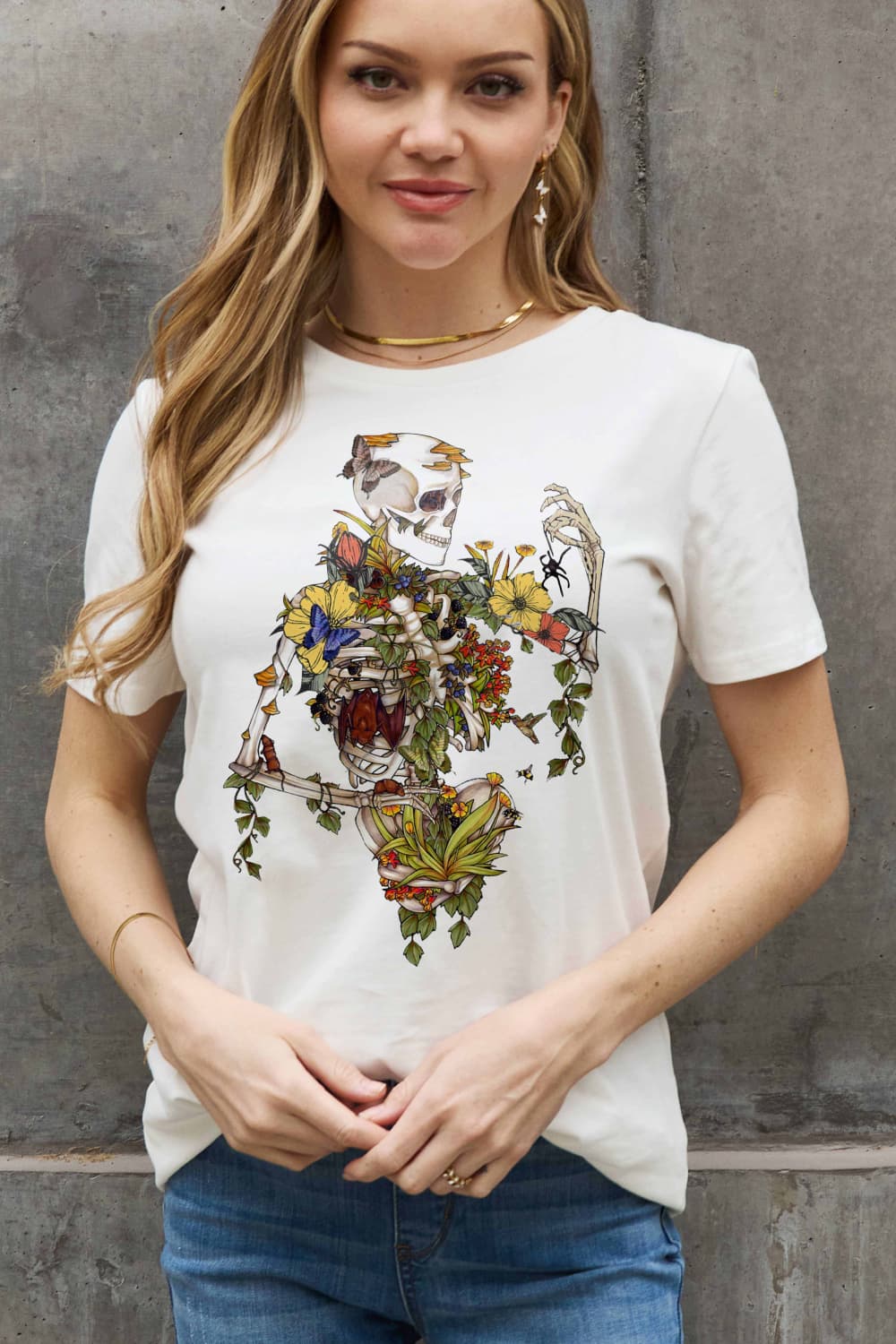 Overgrown Skeleton Graphic Cotton Tee