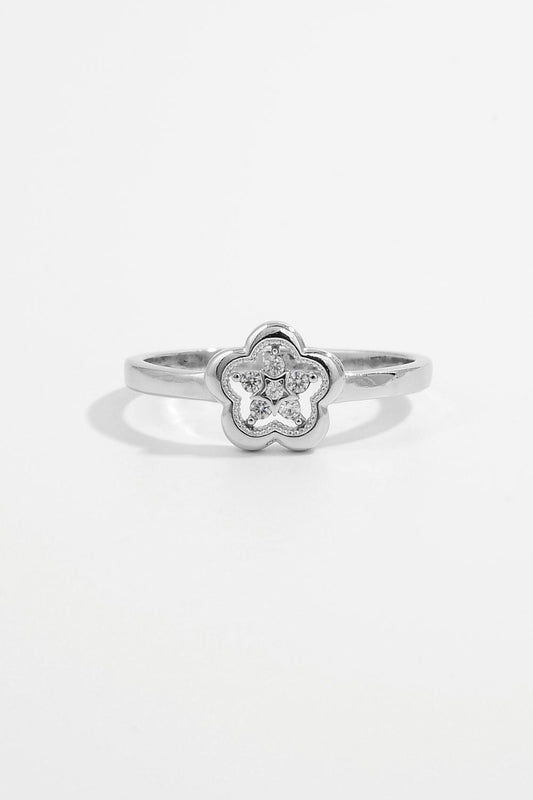 Bee Sweet Platinum-plated Flower Ring