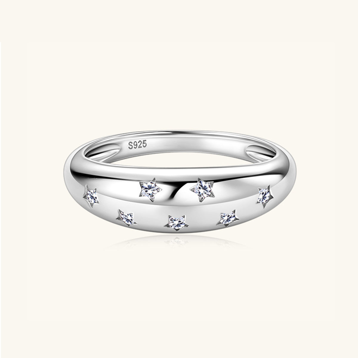 Inlaid Moissanite in the Stars Ring