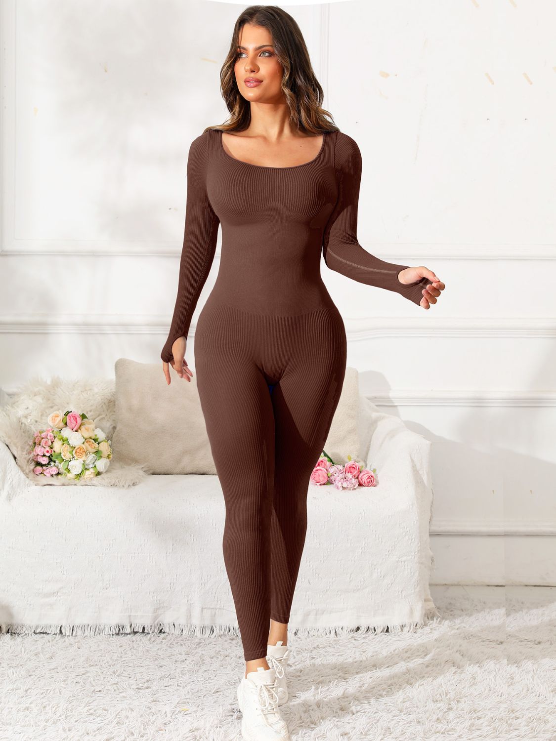 Baddie Long Sleeve Active Jumpsuit