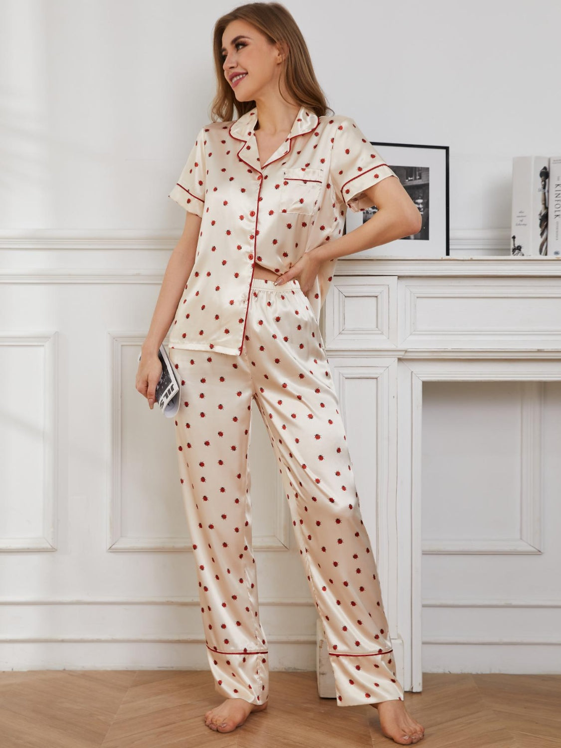 Polka dot Top and Pants PJ Set