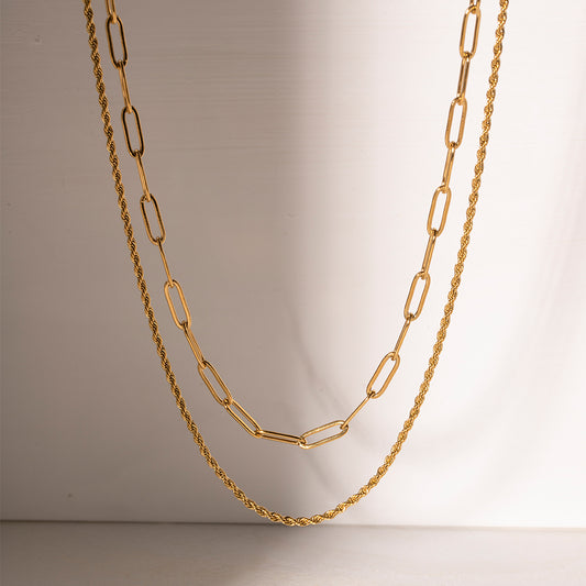 Double Chained Layered Necklace