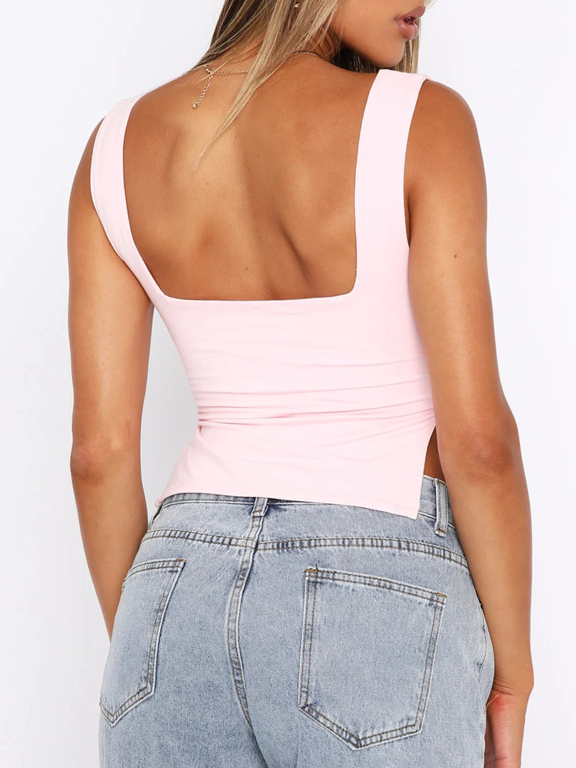 Ruched Sweetheart Neck Tank