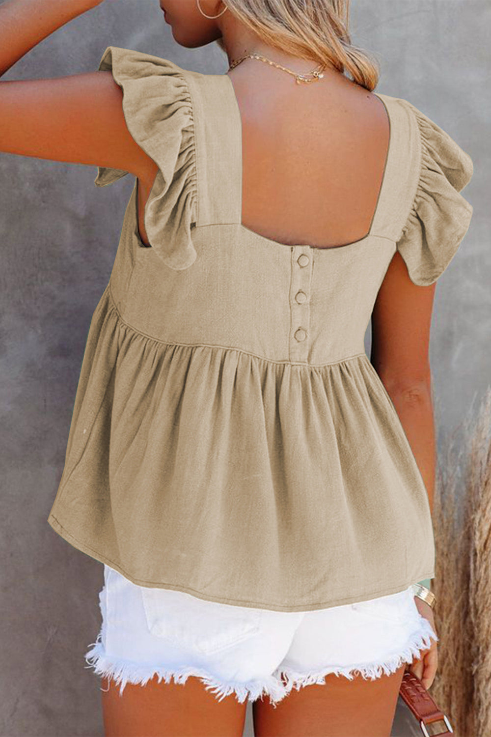 Ruffled Square Neck Blouse