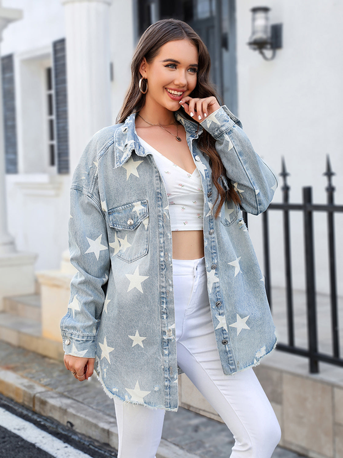 Distressed Denim Jacket