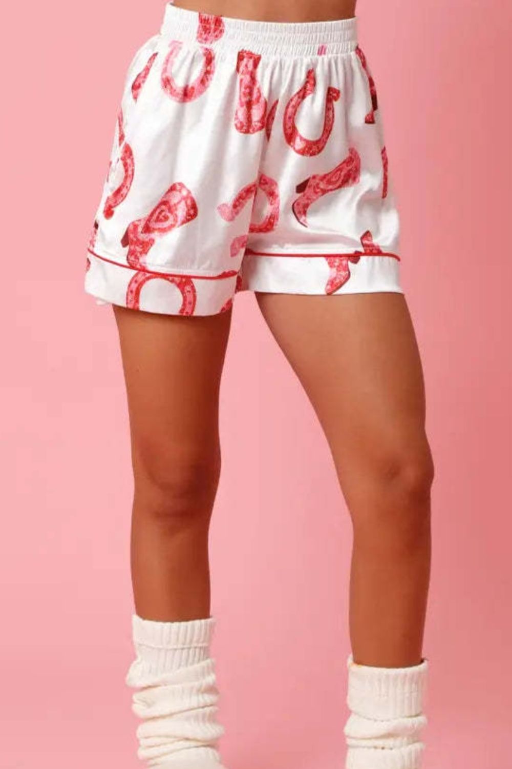 Im Just A Girl Button Up Top and Shorts PJ Set