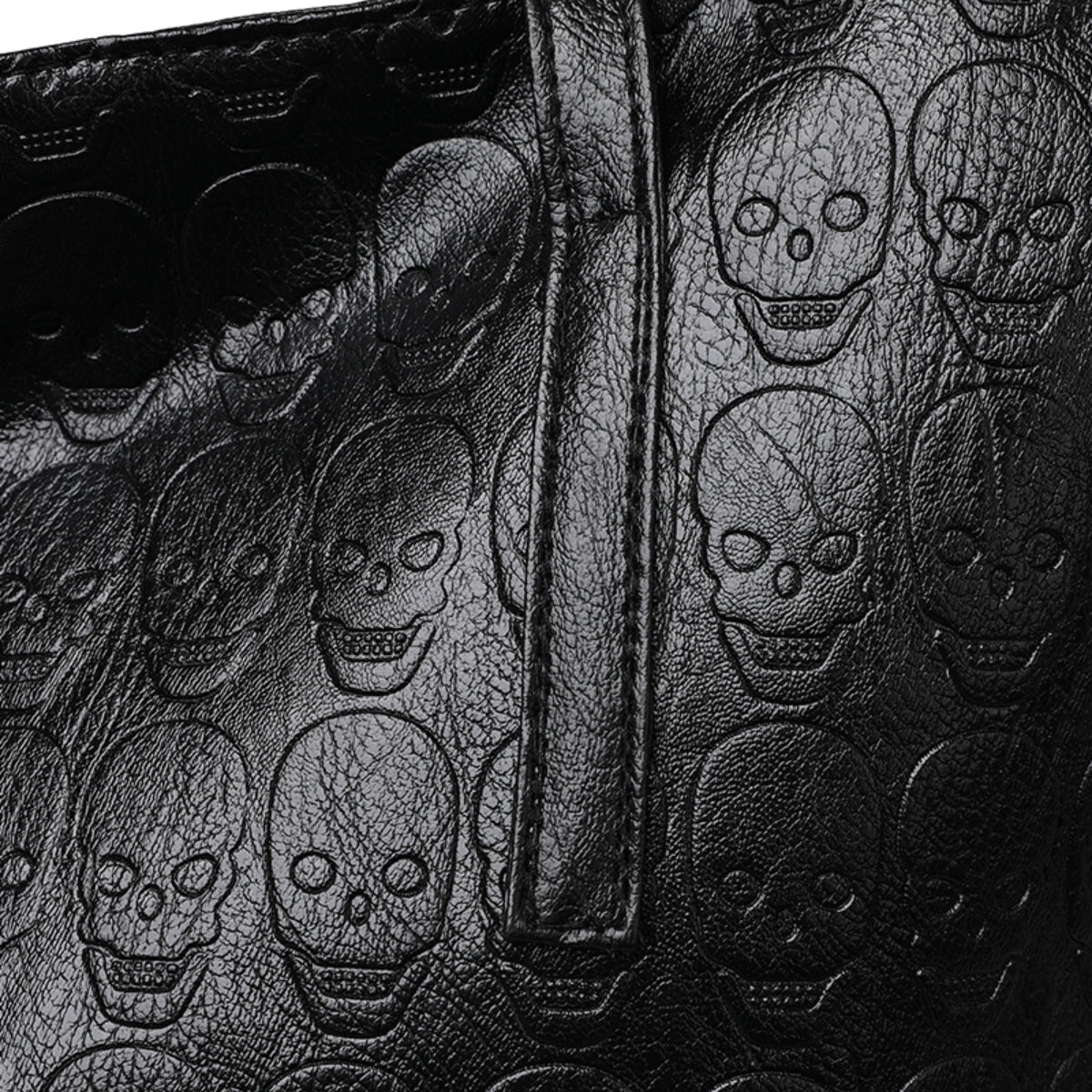 Skeleton Patterned PU Leather Tote Bag