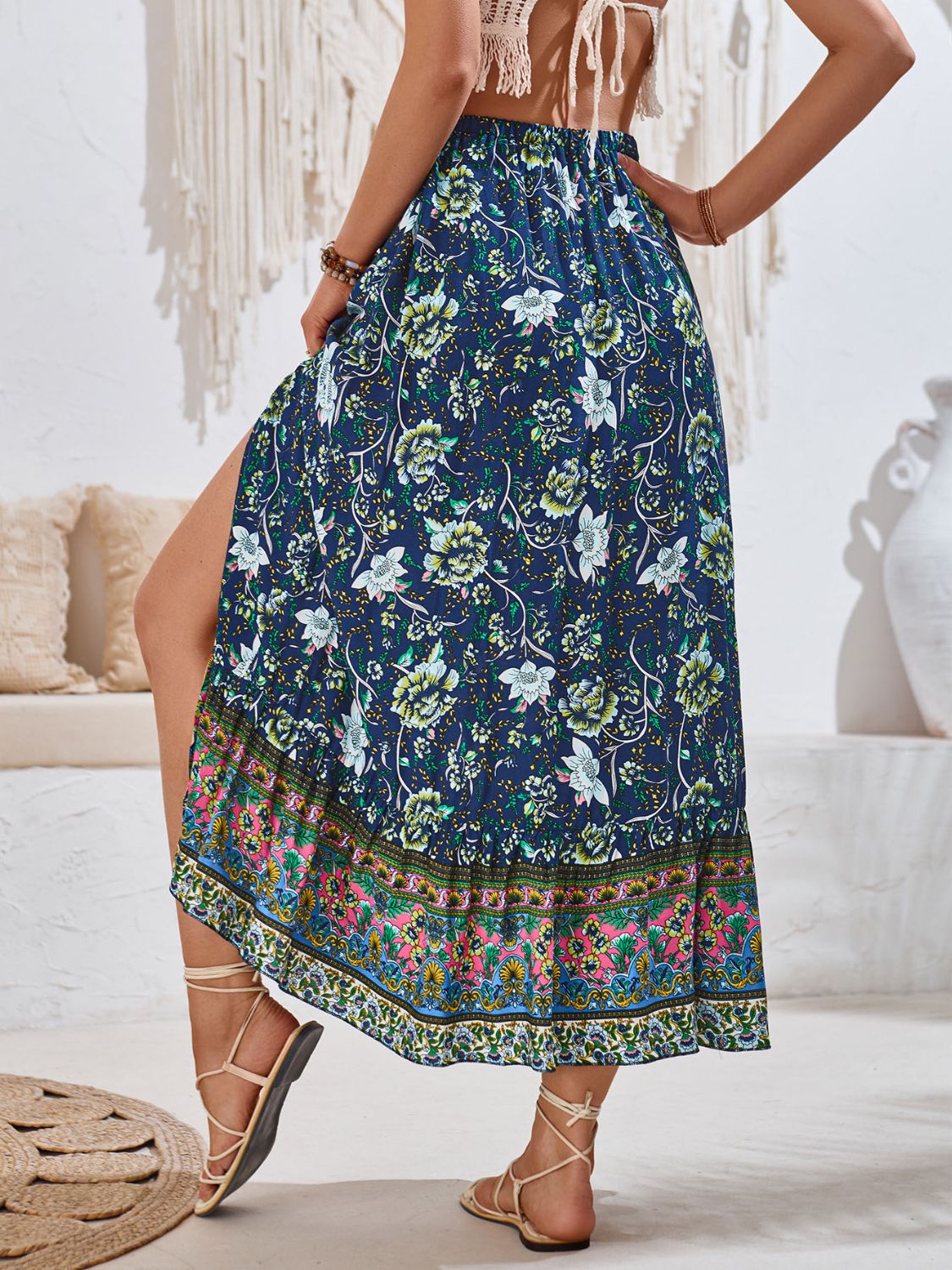 Tied BOHO Midi Skirt