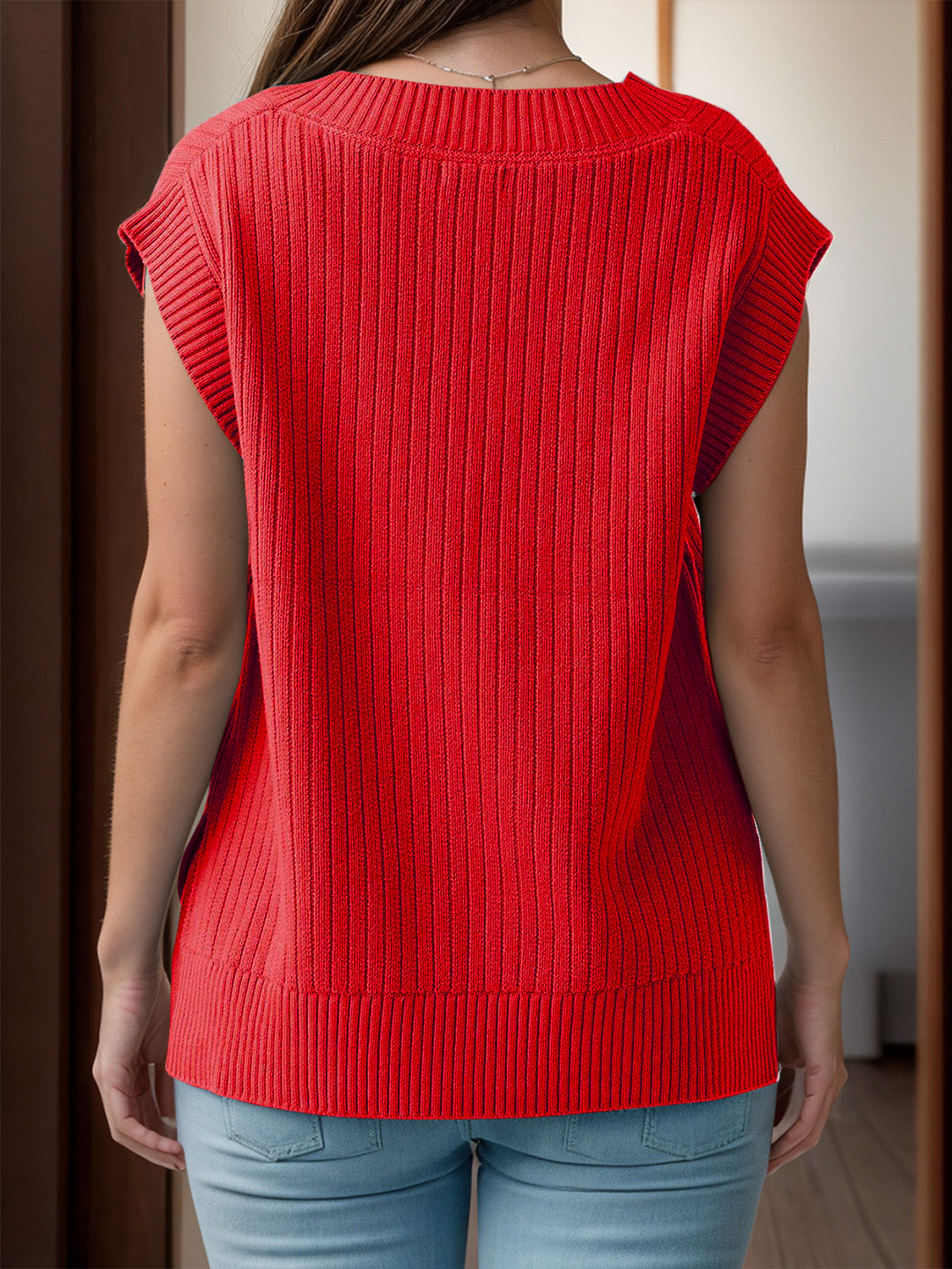 V-Neck Knit Vest