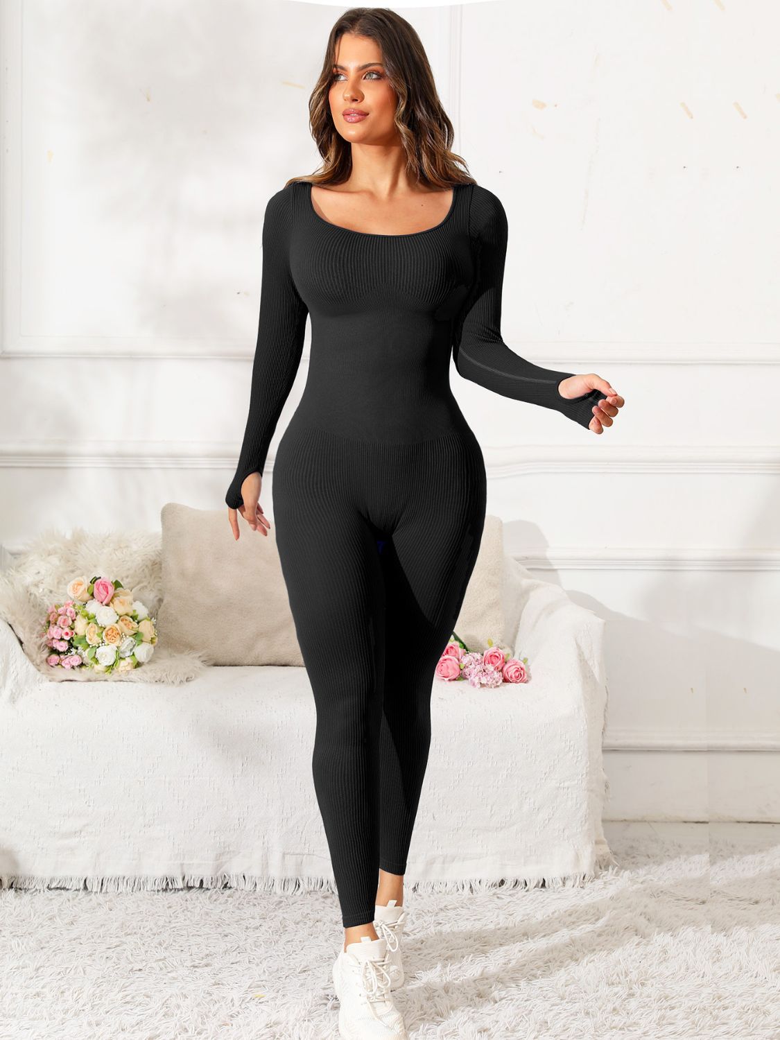 Baddie Long Sleeve Active Jumpsuit