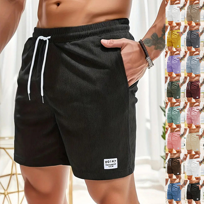 Lace-up Drawstring Corduroy Sports Short