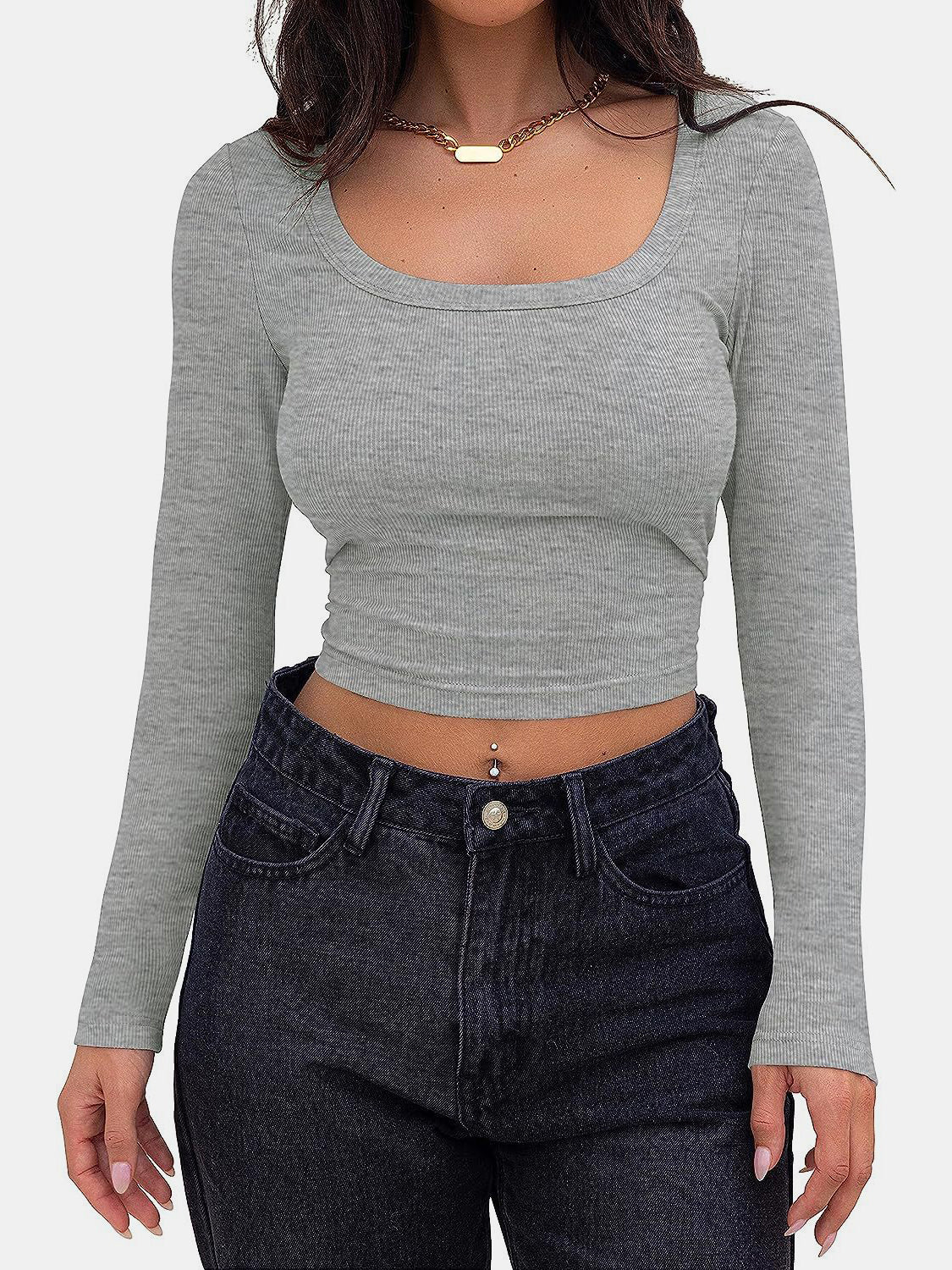 Scoop Neck Long Sleeve