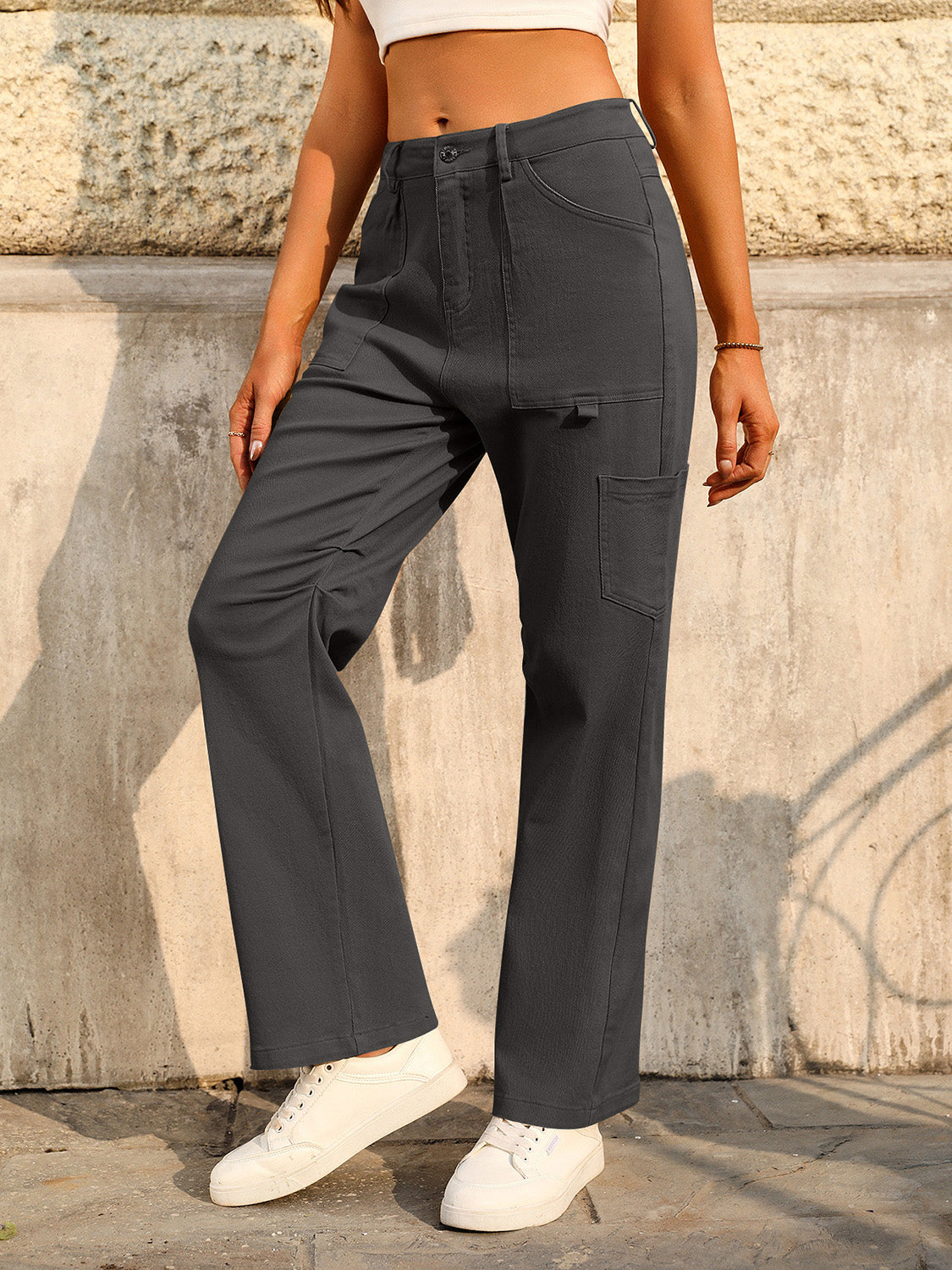 Mid-Rise Cargo Pants