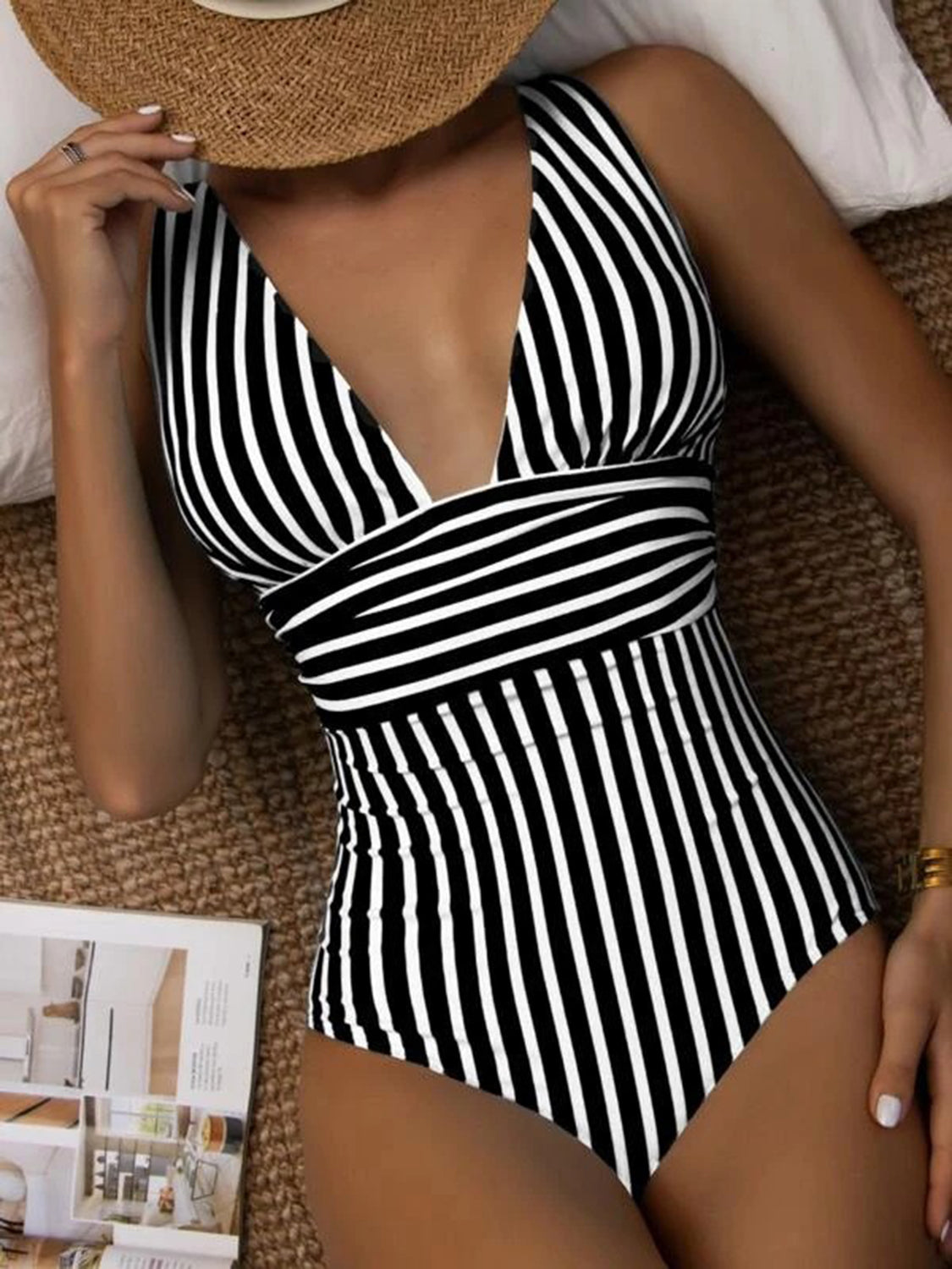 Retro Striped One-Piece