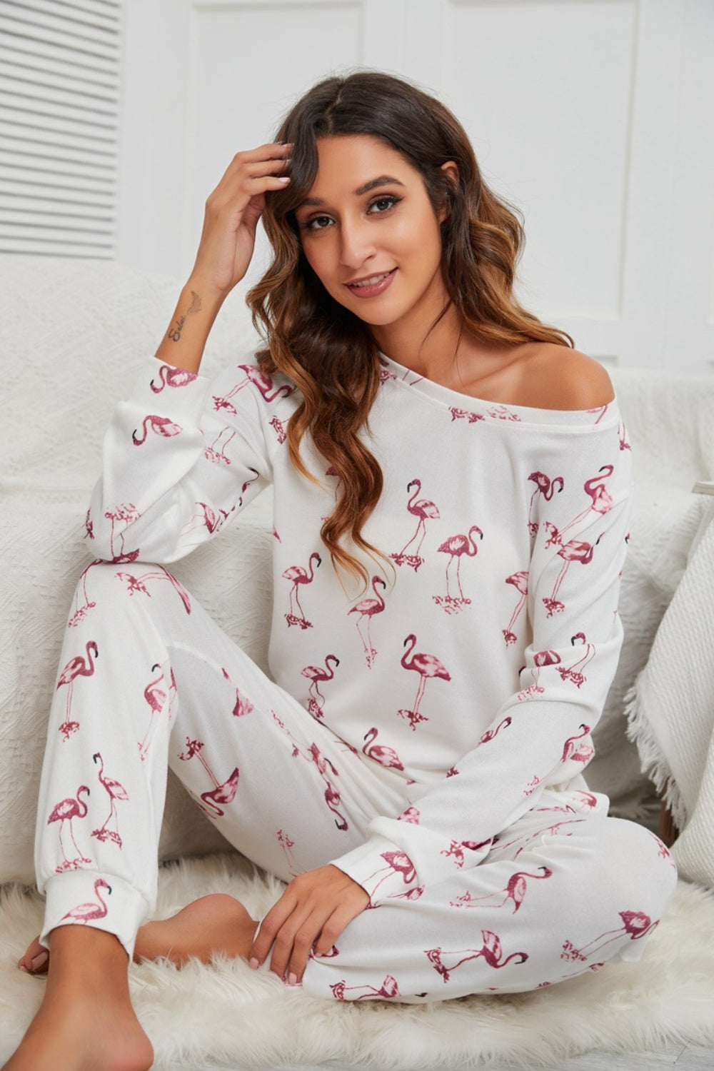 Flamingo Top and Pants PJ Set