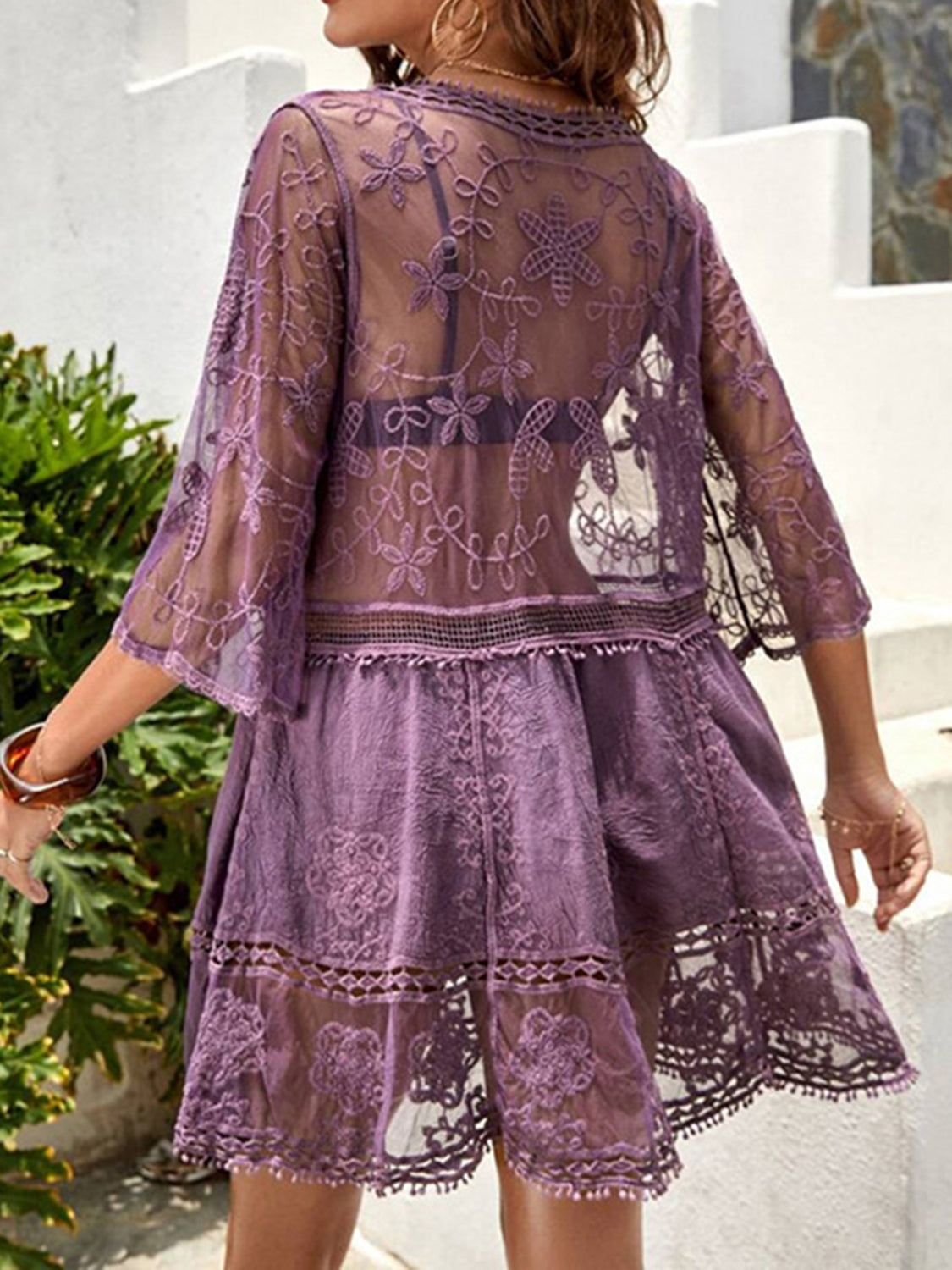 Lace Detail Cover-Up Dress