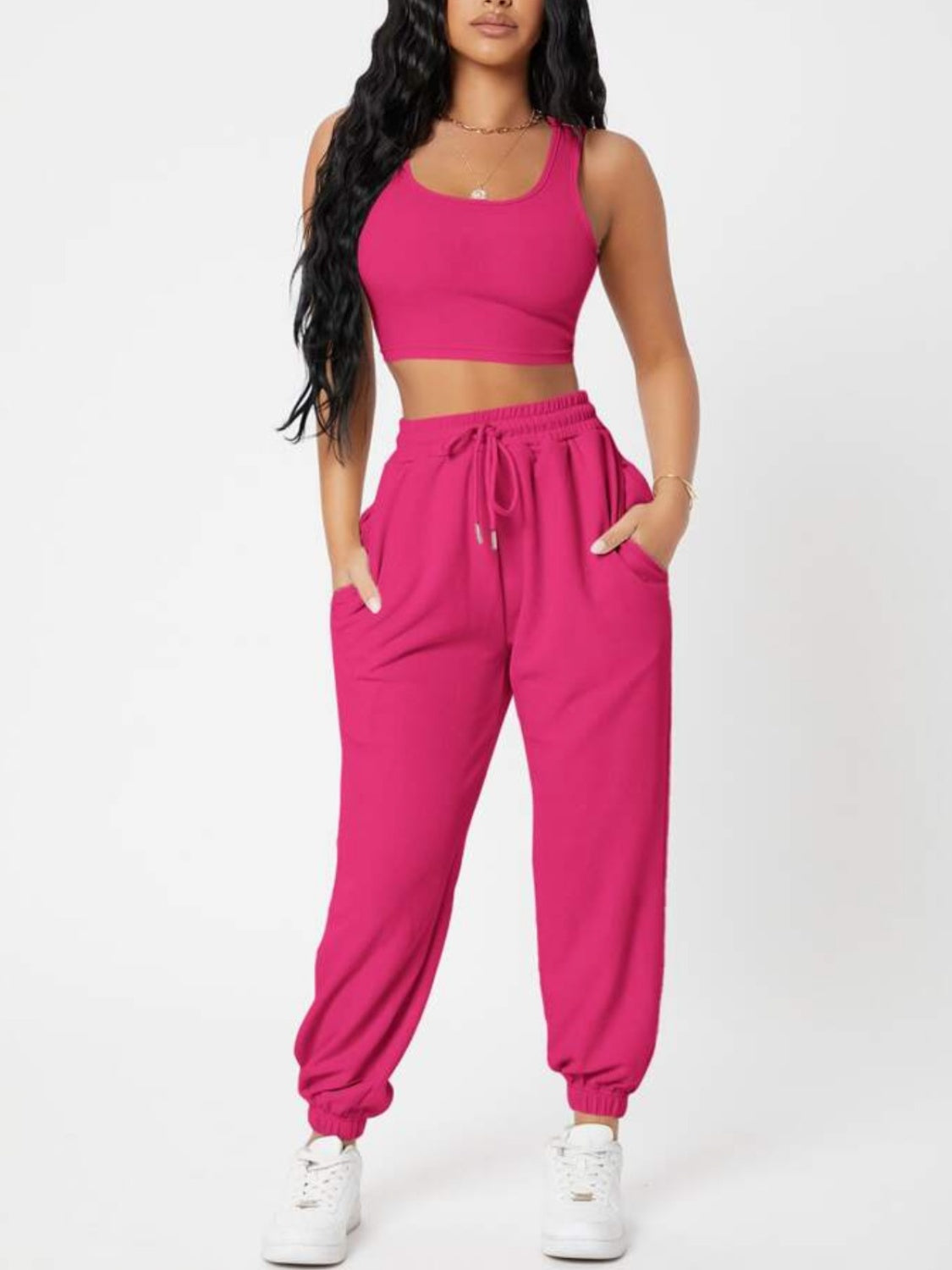 Activewear Top and Drawstring Joggers Set