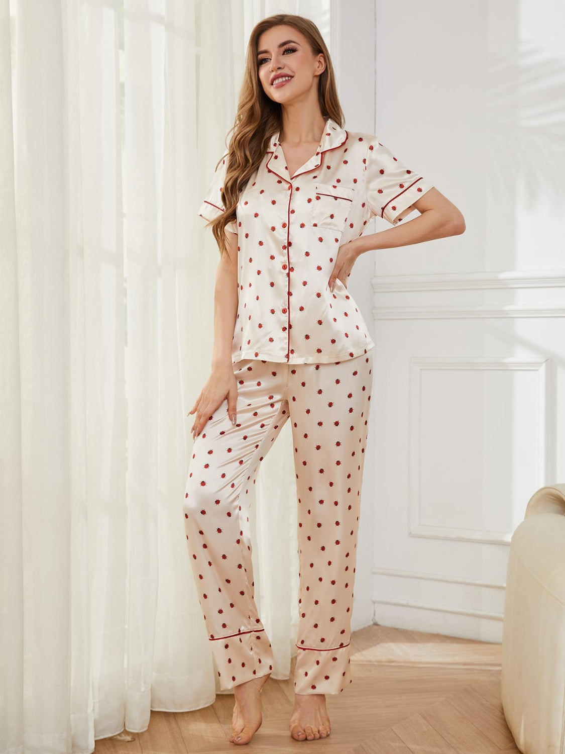 Polka dot Top and Pants PJ Set