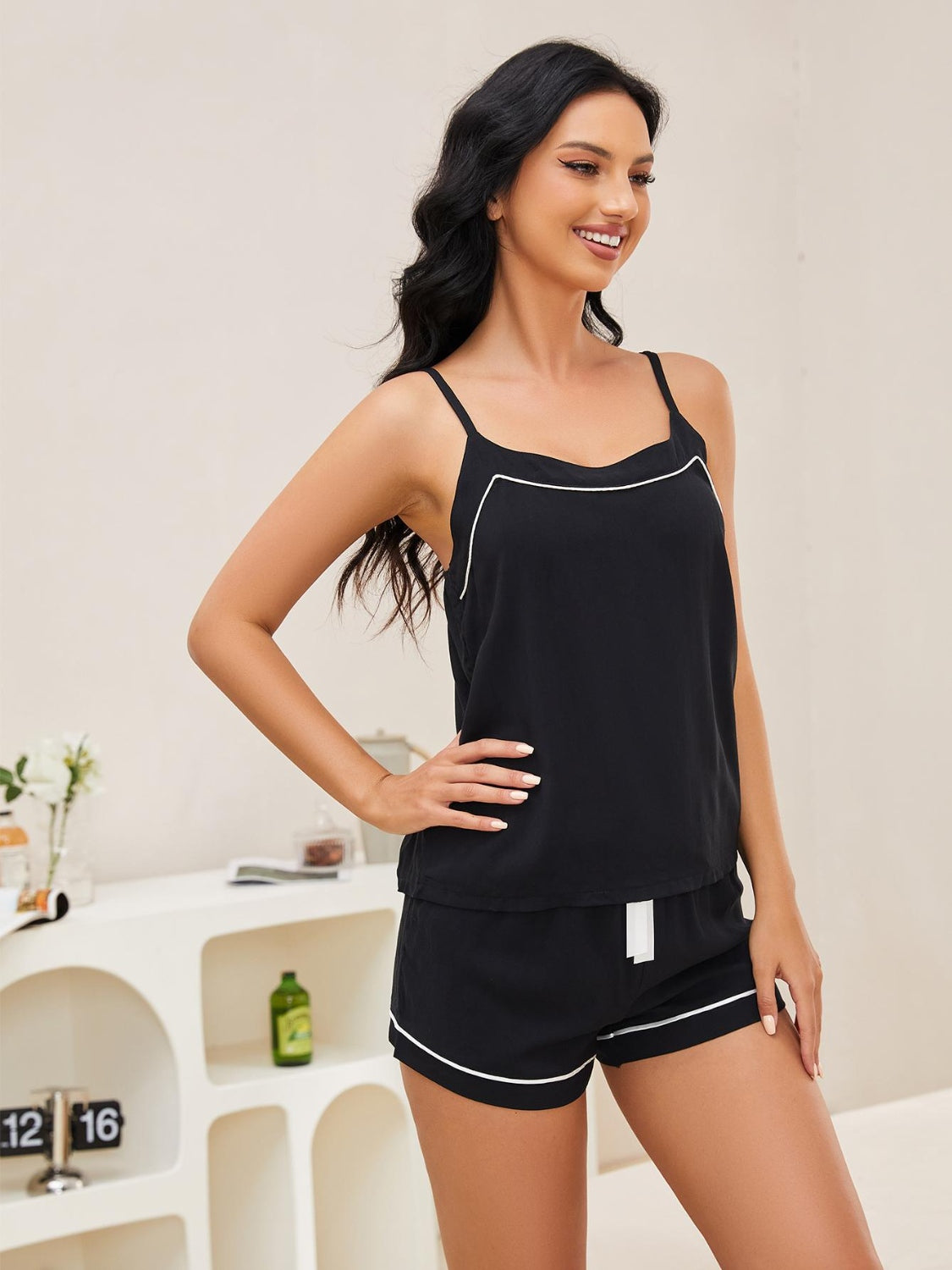 Clean and Simple Spaghetti Strap Top and Shorts PJ Set