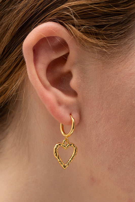 Linked Heart Drop Earrings