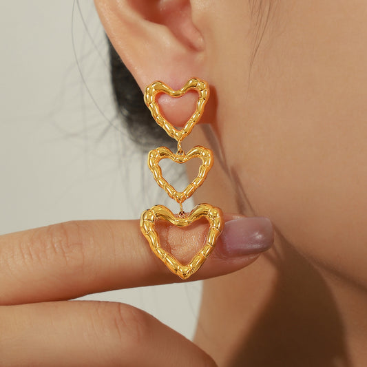 Hearts In a Row Earrings