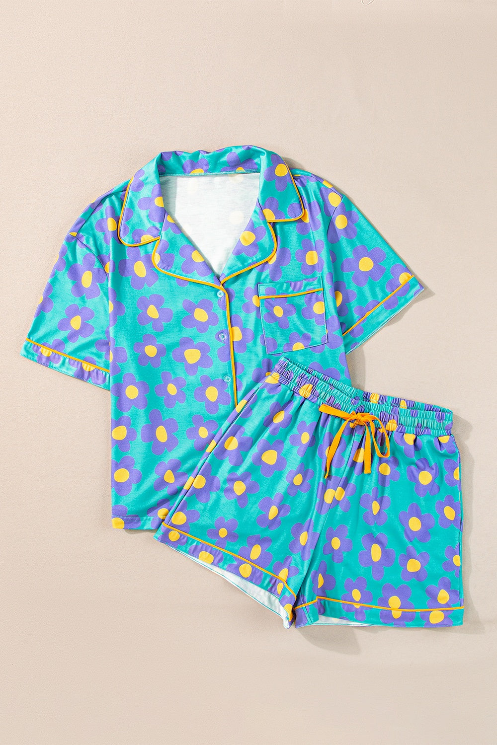 Super Smooth Flower Top and Shorts PJ Set