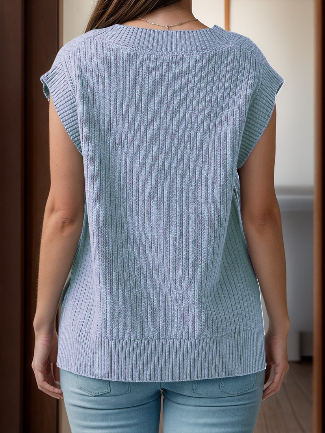 V-Neck Knit Vest