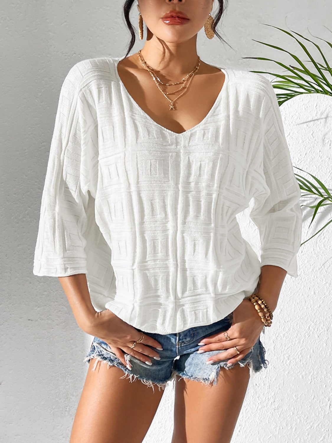 Iconic Three-Quarter Sleeve Knit Top