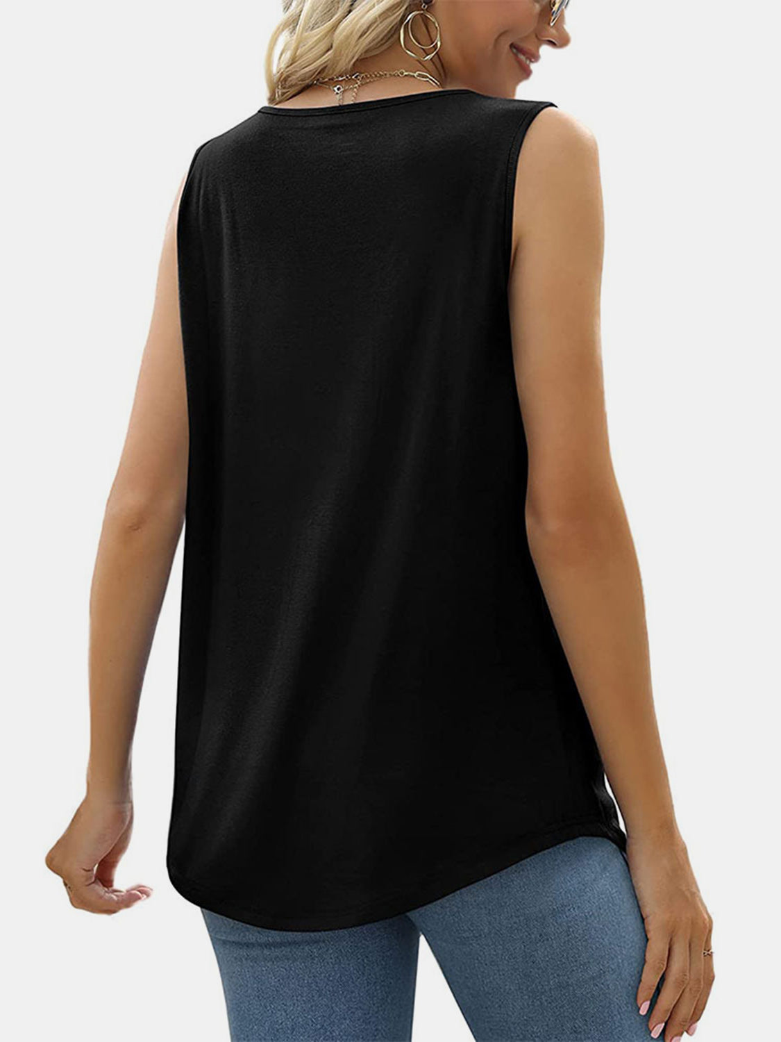 Pleated Square Neck Tank